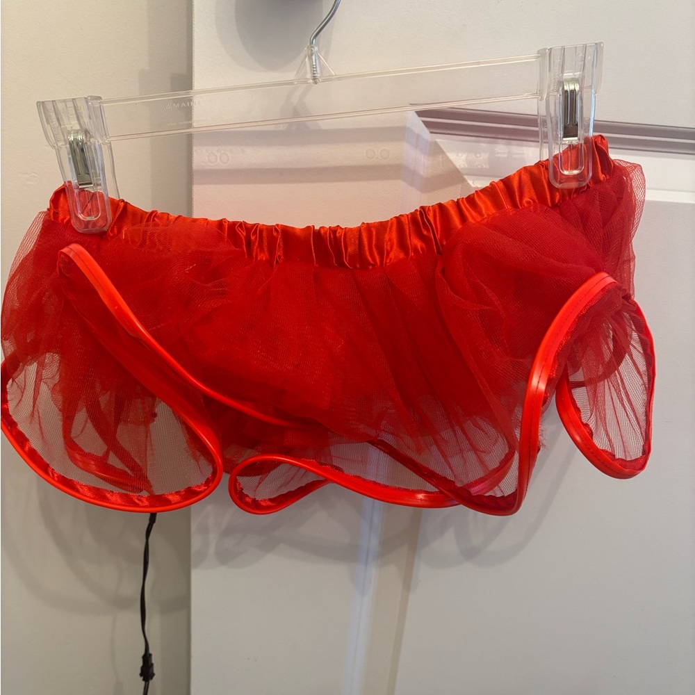 Red Sheer Tulle Skirt that Lights Up! Rave EDM